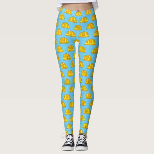 Leggings Caricature de Casquette dur jaune (Devant)
