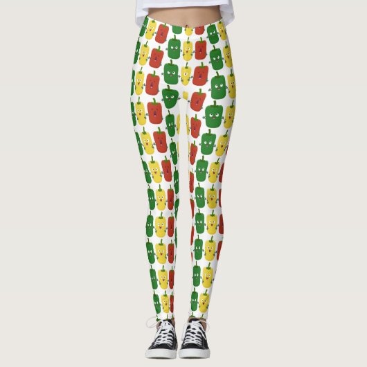 Leggings Caricature de chant trio capsicum poivre clair (Devant)