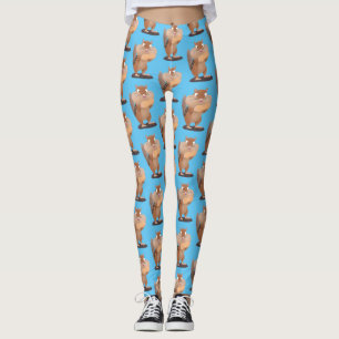 Leggings Caricature de chipmunk à grosses joues mignonnes