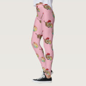 Leggings Caricature de Chouette Peintre Cute (Gauche)