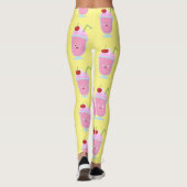 Leggings Caricature de crème glacée de fraise mignonne (Dos)