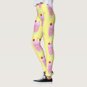 Leggings Caricature de crème glacée de fraise mignonne (Gauche)