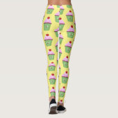 Leggings Caricature de cupcake joyeux (Dos)