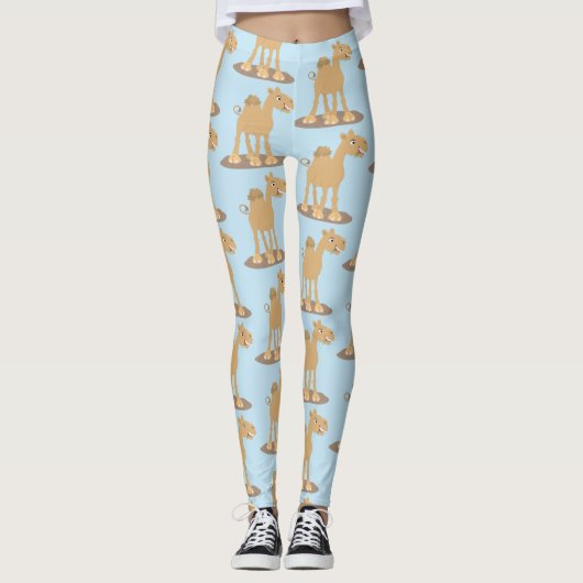 Leggings Caricature de dromadaire joyeux et souriant (Devant)