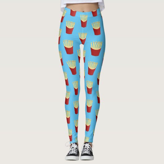 Leggings Caricature de frites Cute kawaii fast food (Devant)