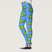 Leggings Caricature de grenouille verte mignonne (Gauche)