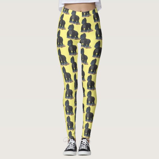 Leggings Caricature de gros gorilles joyeux (Devant)