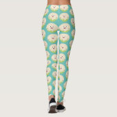 Leggings Caricature de légume de chou-fleur joyeux (Dos)