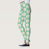 Leggings Caricature de légume de chou-fleur joyeux (Gauche)