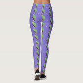 Leggings Caricature de lézard de caméléon vert joyeux (Dos)