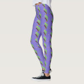 Leggings Caricature de lézard de caméléon vert joyeux (Gauche)
