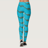Leggings Caricature de plesiosaure, monstre marin mignon et (Dos)