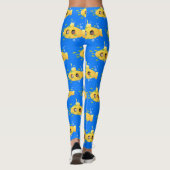 Leggings Caricature de poisson sous-marin jaune mignon (Dos)