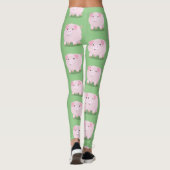 Leggings Caricature de porc mignon rose pot vendue (Dos)