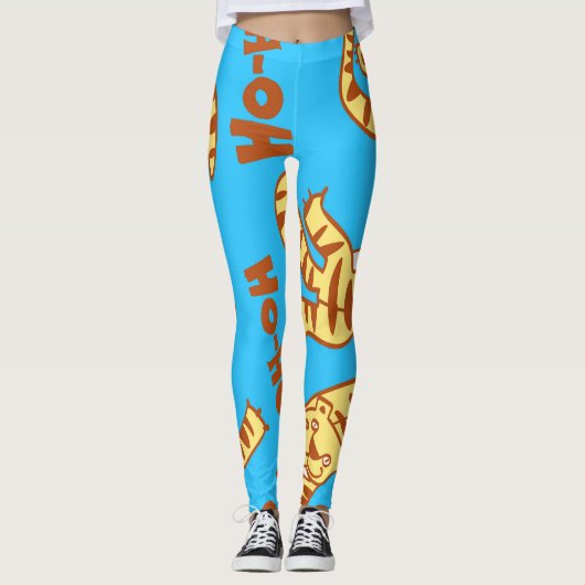 Leggings Caricature De Tiger Cubs : Drôle Sans Seamless. (Devant)