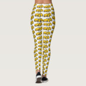 Leggings Caricature de voiture sport jaune joyeux (Dos)