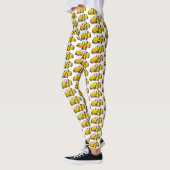 Leggings Caricature de voiture sport jaune joyeux (Gauche)