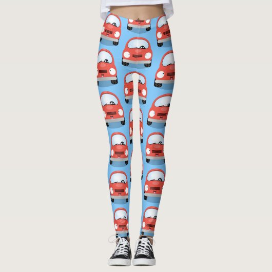 Leggings Caricature de voitures Cute kawaii (Devant)