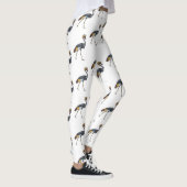 Leggings Caricature d'oiseau de grue couronné gris (Droite)