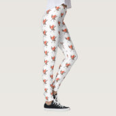 Leggings Caricature d'oiseau rouge chantant mignon (Droite)