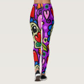 Leggings Caricature drôle visage de clown (Dos)