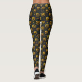 Leggings Caricature du citrouille éffrayant d'Halloween en  (Dos)