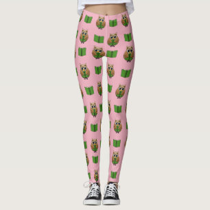 Leggings Caricature du livre de lecture de la Chouette