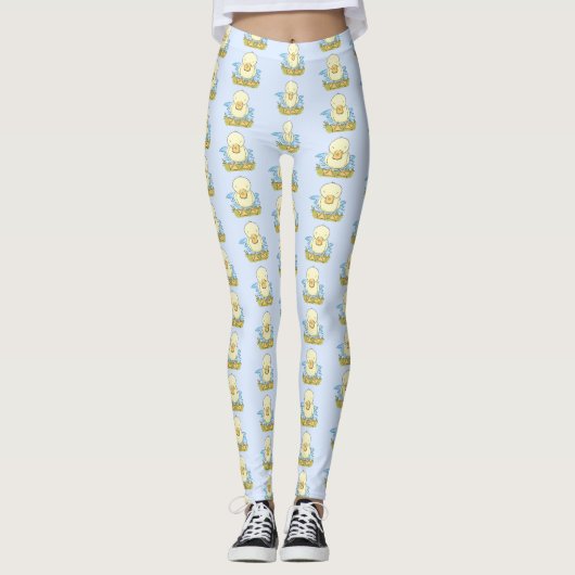 Leggings Caricature jaune mignon pour canard bébé (Devant)