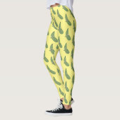 Leggings Caricature joyeux de courgettes mignonnes (Gauche)