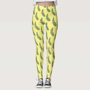 Leggings Caricature joyeux de courgettes mignonnes