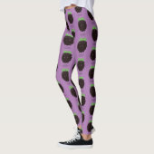 Leggings Caricature mignonne de mûre mauve de mûre mûre mau (Gauche)