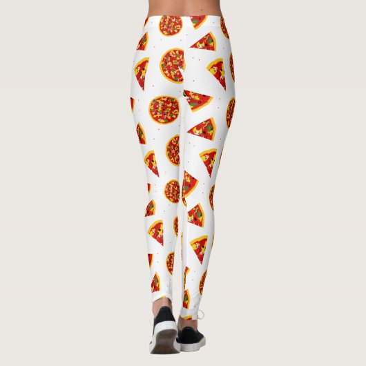 Leggings Caricature Motif de pizza (Dos)