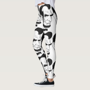 Leggings Caricature noire et blanche d'Abraham Lincoln