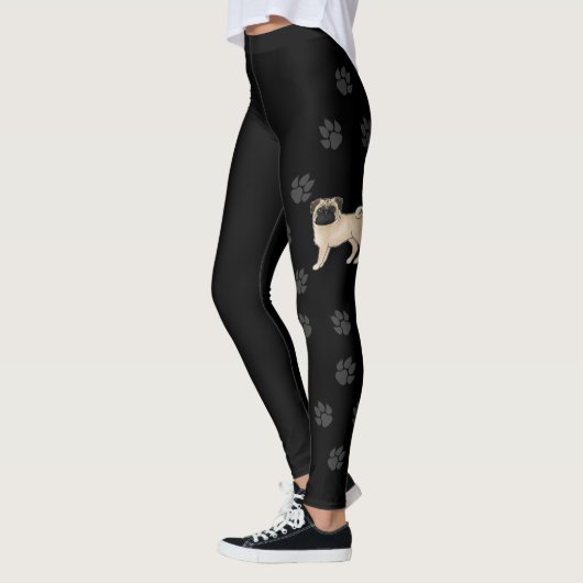 Leggings Carlin Faun Mops Chien Reproduction Conception Ave (Gauche)