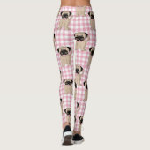 Leggings Carlins mignons sur les chèques roses (Dos)