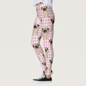 Leggings Carlins mignons sur les chèques roses (Gauche)