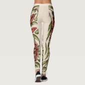 Leggings Carnation Carrelage Fleur Antique Art Rustique (Dos)