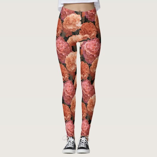 Leggings Carnation Flower Running Carnation Inspired (Devant)