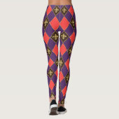 Leggings Carnaval de Mardi Gras Fleur de Lis Diamond Décor (Dos)