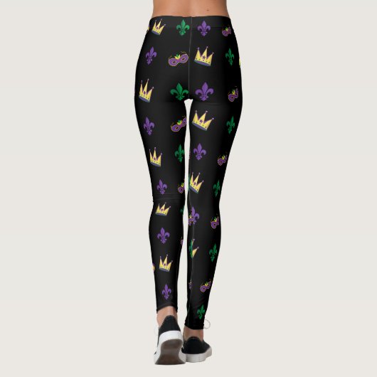 Leggings Carnaval de Mardi Gras Fleur de Lis Diamond Harleq (Dos)