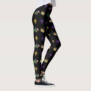 Leggings Carnaval de Mardi Gras Fleur de Lis Diamond Harleq