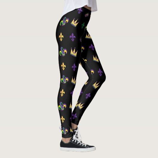 Leggings Carnaval de Mardi Gras Fleur de Lis Diamond Harleq (Droite)