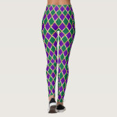 Leggings Carnaval Mardi Gras Fleur de Lis Diamond Decor Med (Dos)