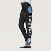 Leggings Carolina Bleu clair Basket Personnalisé Texte/Numé (Gauche)