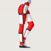 Leggings Carré à damiers blanc rouge uniforme (Droite)