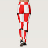 Leggings Carré à damiers blanc rouge uniforme (Dos)