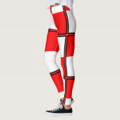 Leggings Carré à damiers blanc rouge uniforme (Gauche)