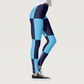 Leggings Carré bleu clair et bleu foncé motif continu (Droite)