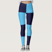Leggings Carré bleu clair et bleu foncé motif continu (Devant)
