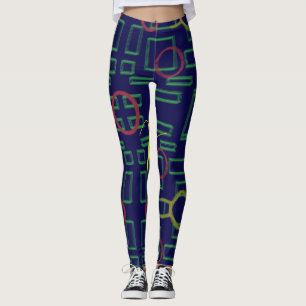 Leggings Carré bleu géométrique